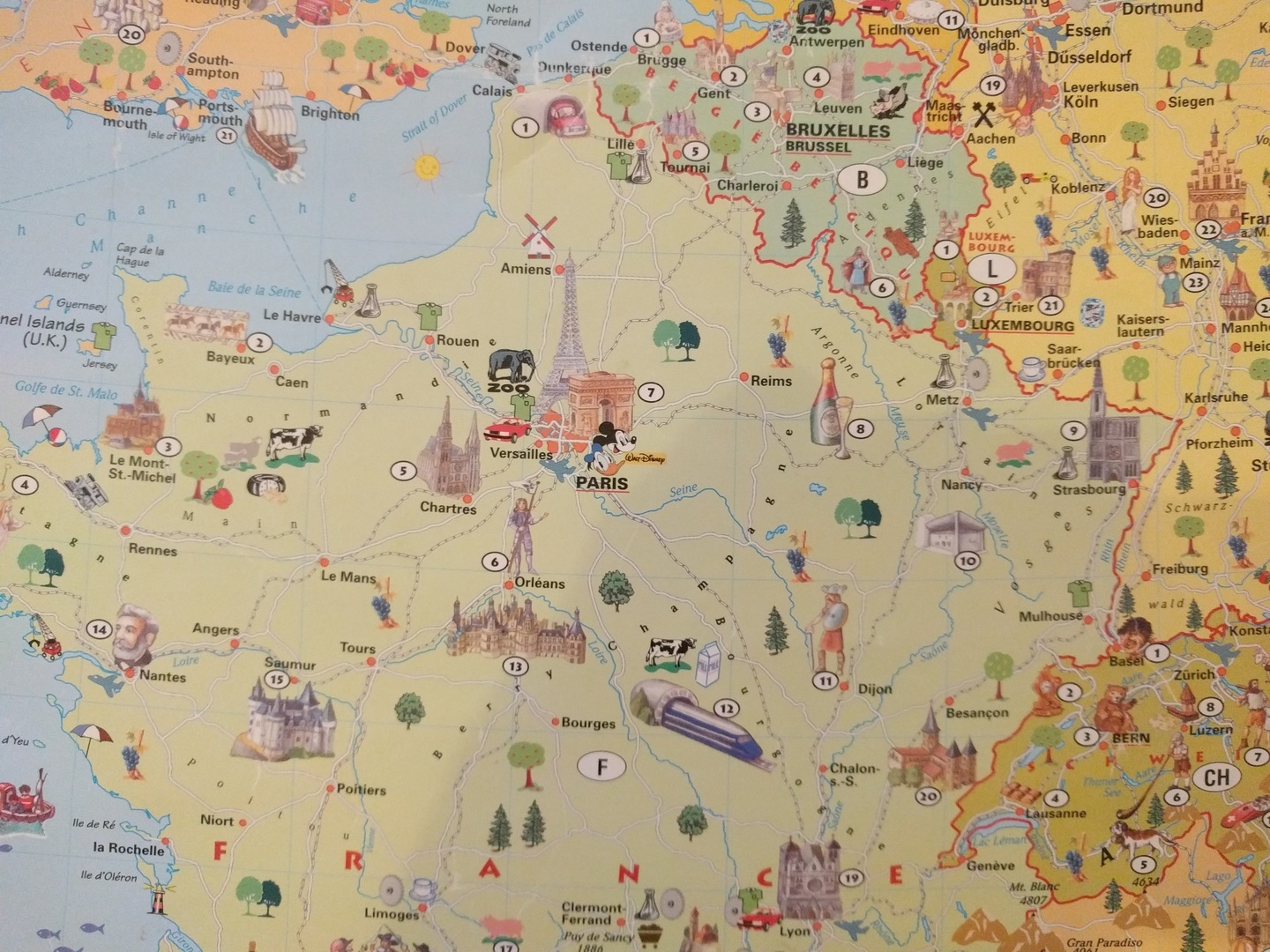 08:14:15: My Bed and Breakfast had a cartoon map of Europe on the wall. Here’s the journey across France…